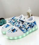 Blue Velcro Strap LED Shoes - Kids