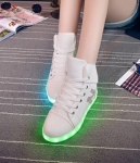 White High Top Luminous Led Shoes - Female