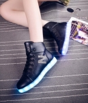 Black High Top Luminous Led Shoes - Female