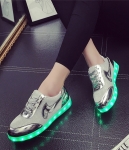 Silver Chrome Luminous LED Shoes - Female