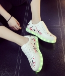 White Asakuchi Style LED Shoes - Female