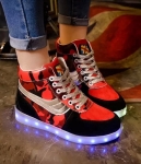 Black & Red Graffiti LED Boots - Female