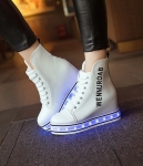 White High Top Trendy LED Boots - Female