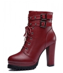 Maroon Biker High Heel Boots GuciHeaven