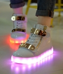 White Naruto Style Led Boots - Unisex Adult