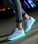 White Flower Luminous LED Shoes - Female