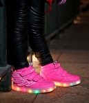 Pink Rainbow LED Wing Boots - Kids