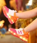 Orange Sport Rainbow LED Shoes - Kids