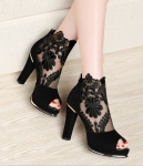 Black High Heel Lace Shoes Centenary