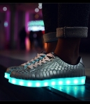 Silver Serpent Skin Stylish LED Shoes - Unisex Adult