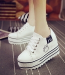 White Thick Sole Cartoon Shoes