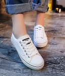 White Casual Canvas Shoes Import