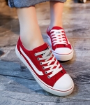 Red Casual Canvas Shoes Import