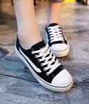 Black Casual Canvas Shoes Import