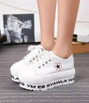 White Alphabet Canvas Shoes Import