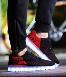 Black & Red Casual Sport LED shoes - Unisex Adult