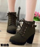 Green Casual Martin Boots