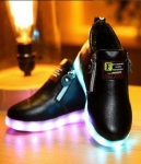 Black Casual Semi Boot LED Shoes - Kids