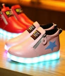 Pink Casual Semi Boot LED Shoes - Kids