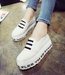 White Casual Three Stripe Shoes Import