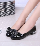 Black Korean Bow Style Office Shoes