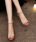 Silver Korean High Heel Party Shoes