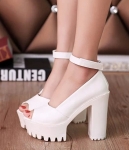 White korean Super High Heel Shoes