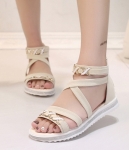 White korean Style Roman Strap Sandals