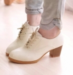 Beige Korean Students Shoes