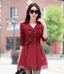 Premium Long Coat Korea JC809 Burgundy