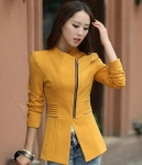 Premium Zipper Blazer Import JC829 Yellow