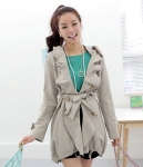 Premium Hoodie Long Coat Korea JC849 Gray