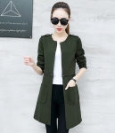 Casual Long Coat Korea Import JC937 Green