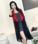 Long Cardigan Chiffon Import JC951 Red