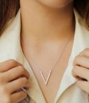 V Shape Necklace JY58199 Silver