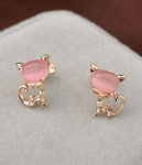 Cute Kitten Earrings JY58263 Pink