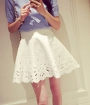 Jacquard Skirt SK150 White